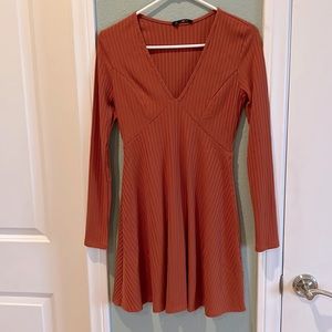 Rust colored mini skater dress